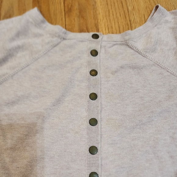 Light pink multi button 100% cotton cardigan sweater size small/medium - Picture 4 of 6